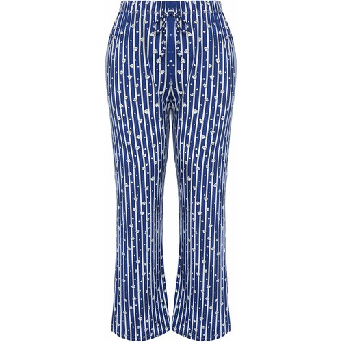 Trendyol Curve Navy Blue Striped Knitted Pajama Bottom Cene