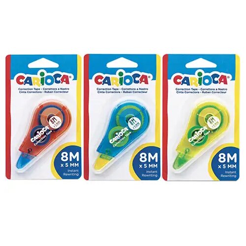 Carioca Korekturni trak 8mx5mm v treh različicah - Slike