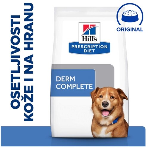 Hills Prescription Diet hrana za pse Derm Complete Skin Care & Food Sensitive 1,5kg Slike