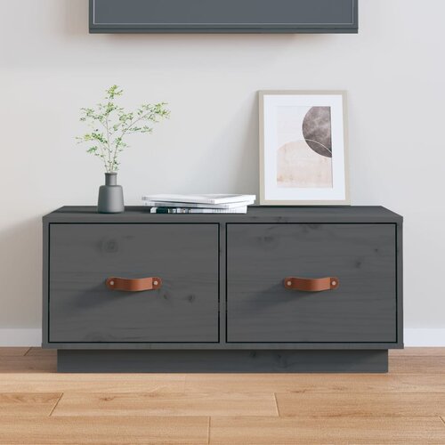 vidaXL TV omarica siva 80x34x35 cm trdna borovina Cene