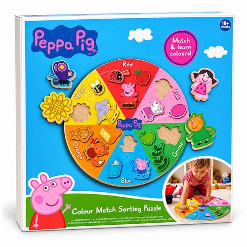  Lesena didaktična igra Peppa Pig &amp;ndash; sestavljanje in učenje barv Slike