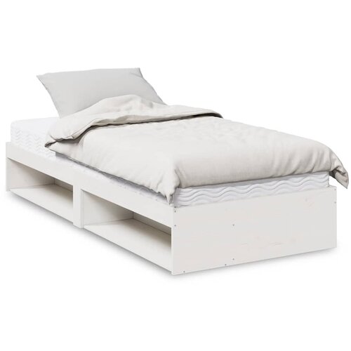 vidaXL Dnevni krevet s madracem bijeli 90 x 200 cm masivna borovina Cene