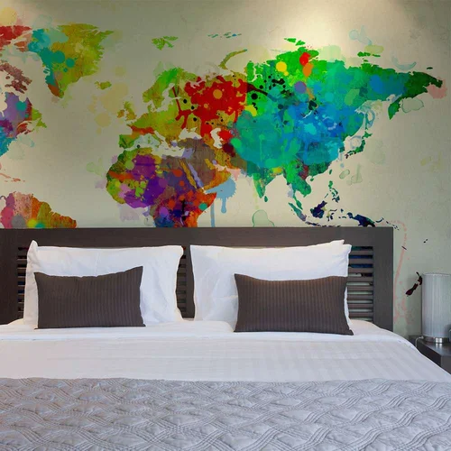  tapeta - Paint splashes map of the World 250x193