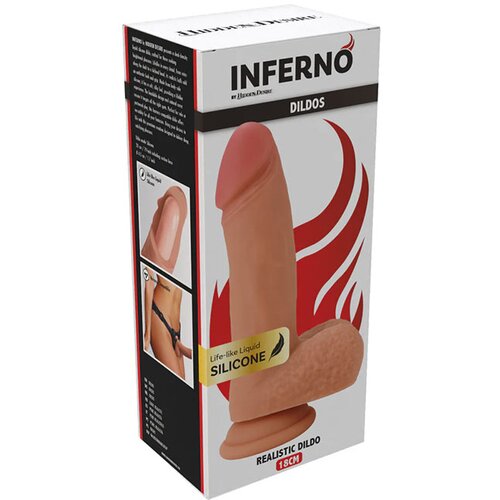 Inferno realističen dildo iz tekočega silikona 18 cm (R20701) Slike