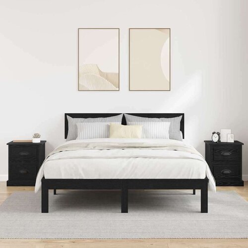  Noćni ormar s ladicama 2 pcs Crni hrast 39 x 39 x 47.5 cm Slike