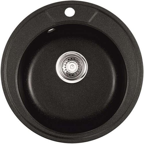 Inter Ceramic Sudopera usadna okrugla 49x49x20 sifon 11 cm granit crna+s1 Cene