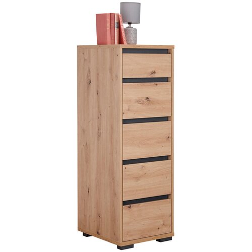 CARRYHOME komoda, antracit, barve hrasta Slike