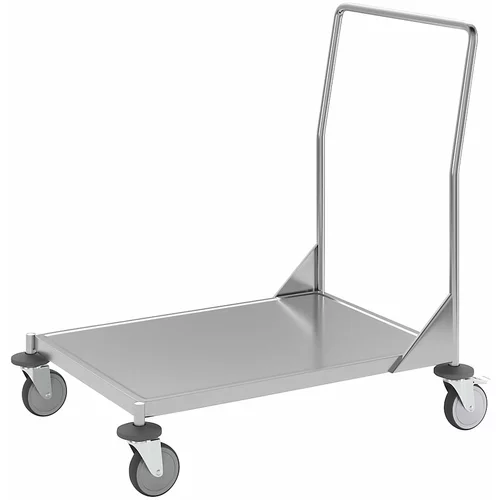 Kongamek Ploski voziček iz nerjavnega jekla, 1 nakladalna površina, nosilnost 200 kg