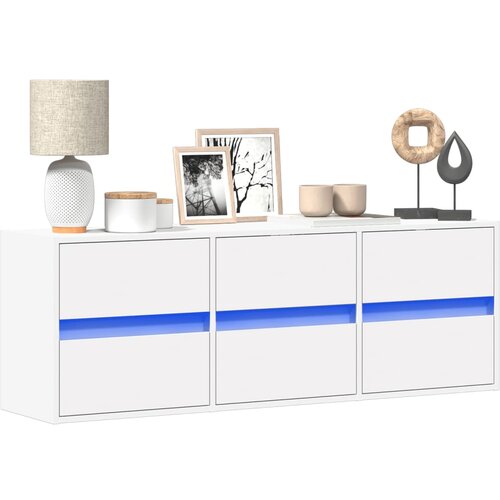 vidaXL Zidni TV ormarić s LED svjetlima bijeli 130x31x45 cm Cijene