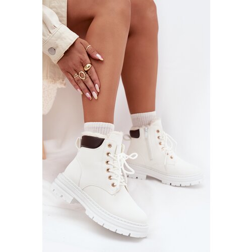 Boto Women's Insulated Ankle Boots With Zip White Tharika Cene