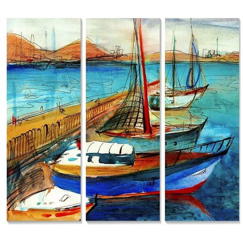 Wallity Slike u setu od 3 kom 20x50 cm Sailing -