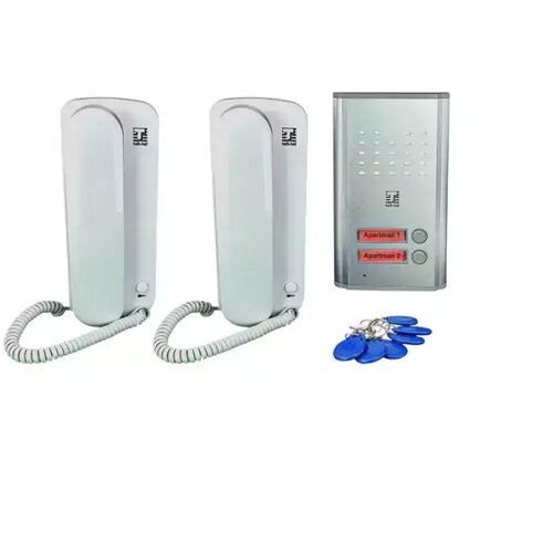 Teh Tel Zicni interfon sa RFID citacem SUPER STRONG 2, dve unutrasnje slusalice Slike