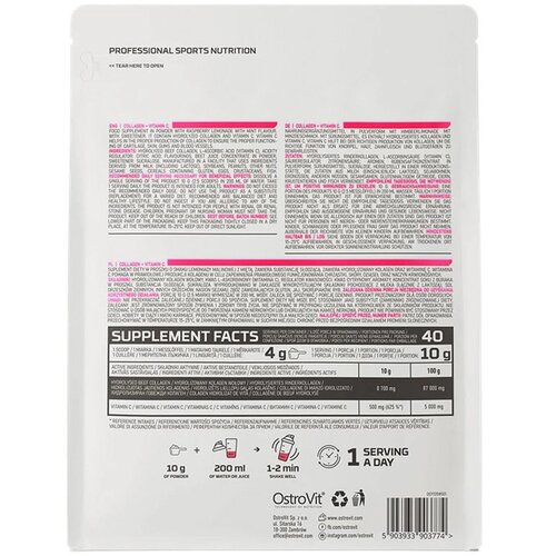 OSTROVIT Kolagen + Vitamin C 400g &amp;ndash; Za Kožu i Zglobove Slike