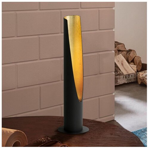 Eglo Barbotto stona lampa/1, gu10, 5w, 400lm, v395, crna/zlatna/čelik Slike