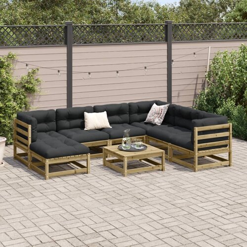  8-dijelni set vrtnih sofa od impregnirane borovine Slike