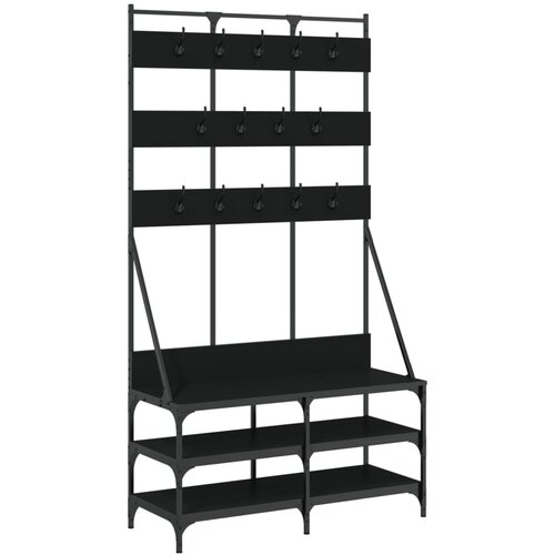 Maison Chic Regal za oblačila s prostorom za čevlje - Polica za čevlje črno 100x40x184 cm, (21778384) Slike