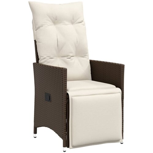 5-dijelni vrtni bistro set od poliratana s jastucima smeđi Smeđa 150 x 90 x 75 cm Slike