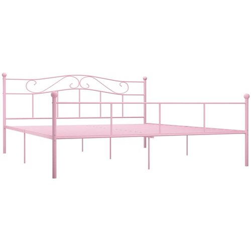  Okvir za krevet ružičasti metalni 200 x 200 cm Slike