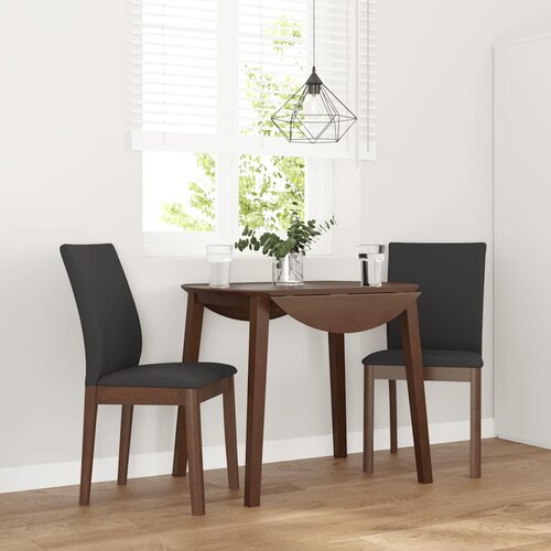 VidaXL Jedilni stoli z blazinami 2 kosa Brown Solid Wood Rubber Slike