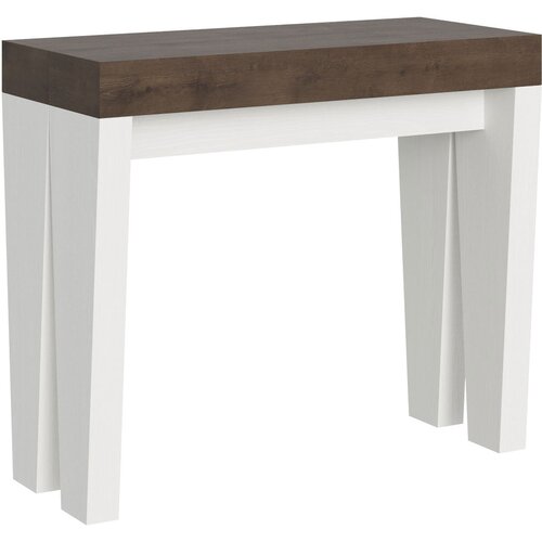 Ityhome 90 x 77 konzolna miza bela/rjava, (20847907) Slike