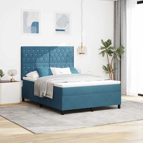  LED Box Spring Krevet Tamno plava 160 x 200 cm Bar&scaron;un Cijene