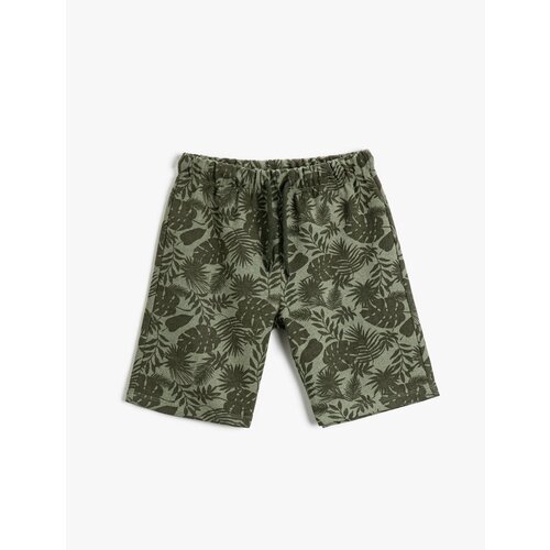 Koton Palm Pattern Shorts Above Knee Tie Waist Slike