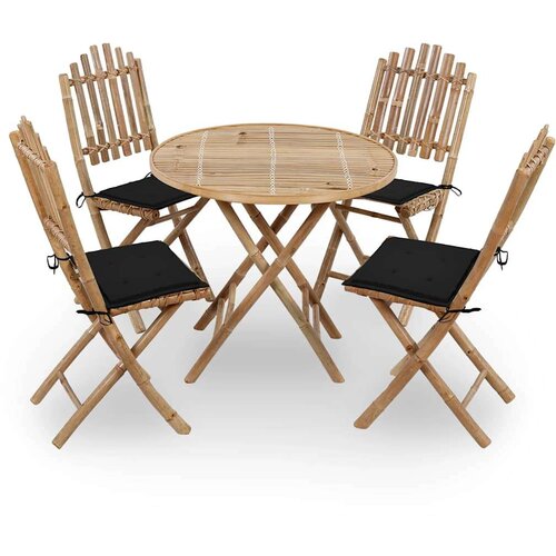  5-dijelni sklopivi vrtni blagovaonski set od bambusa Cijene