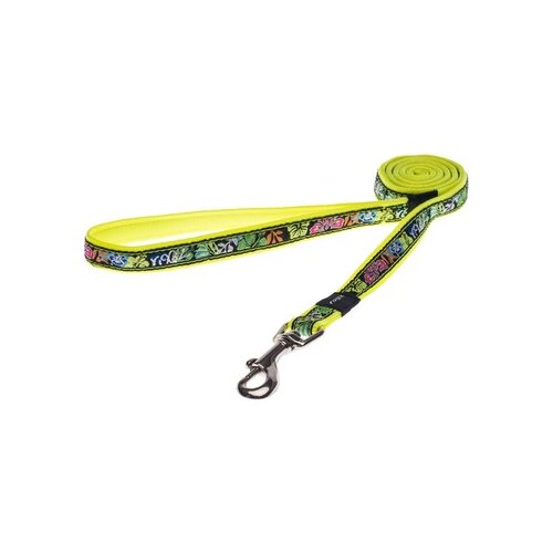 Rogz scooter produženi povodac za pse dayglo floral, m, 260-400/16mm, žuti Slike