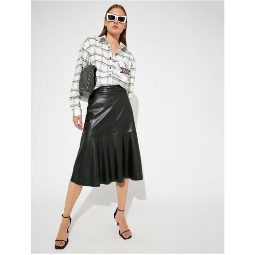 Koton Women Ecru Skirtly Yours Styled by Melis Agazat Provjerena prevelika majica s vezom crna | siva Cene