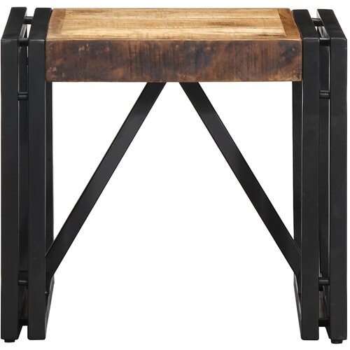 Maison Chic Kava miza - kavna mizica - Nizka mizica 40x40x35 cm Masivni neobdelan les Mango, (21754158) Cene