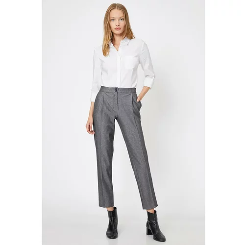 Koton Women's Gray Patterned Trousers