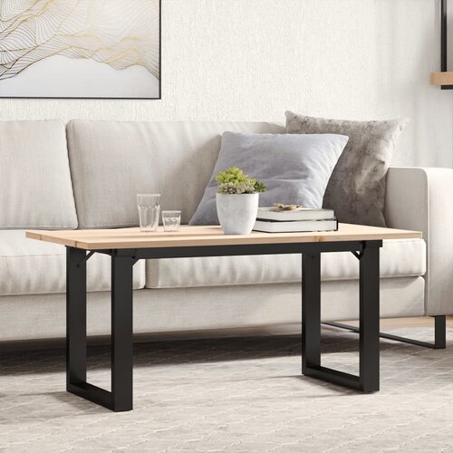 vidaXL Stolić za kavu O-oblika 100x50x45cm borovina i lijevano željezo Cijene