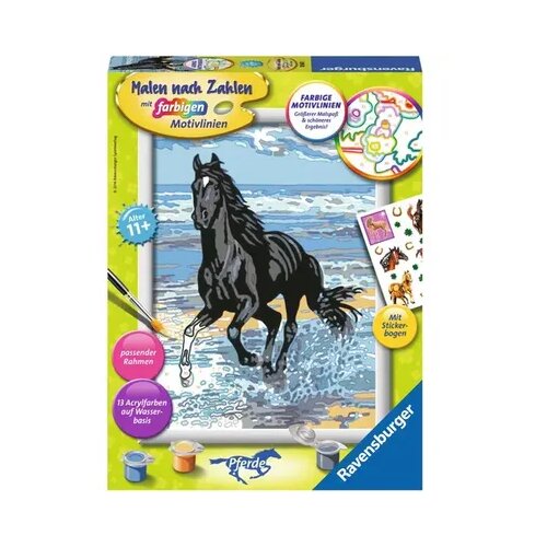 Ravensburger Slikanje po številkah z barvnimi motivnimi linijami - Konj na plaži Cene
