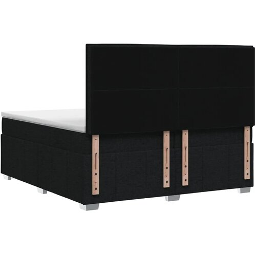  Boxspring krevet s madracem Crna 200 x 200 cm Tkanina - Crna 200 x 200 cm Dizajn linija Slike