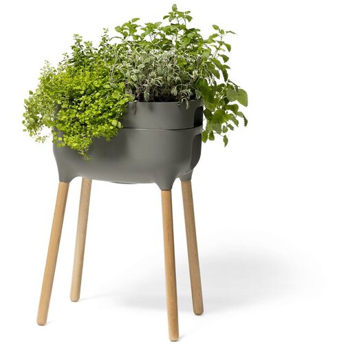 Plastia Siv samozalivalni lonček za rastline High Urbalive, vi&amp;scaron;ina 77 cm Slike