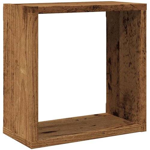  Kockaste zidne police 2 kom boja staro drvo 30x15x30 cm drvene Slike
