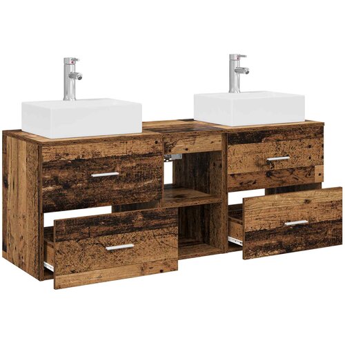  Set ormarića za kupaonicu 3 kom. Staro drvo 49,5 x 41 x 62,5 cm Slike