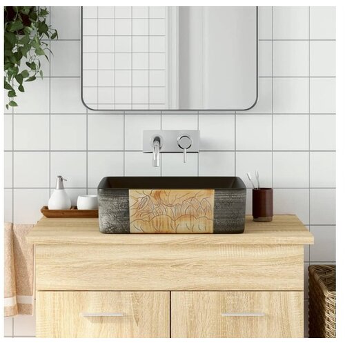 vidaXL umivaonik crno-smeđi 46 x 35 5 x 13 cm keramički Cijene