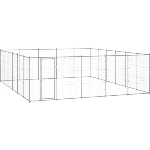 VidaXL Zunanji pasji boks pocinkano jeklo 36,3 m&amp;sup2; Slike