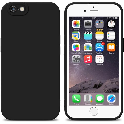 Cadorabo Ohi&amp;scaron;je, združljiv z Apple v tekoči črni barvi - za&amp;scaron;čitni pokrov iz fleksibilnega silikona TPU, (20593859) Slike