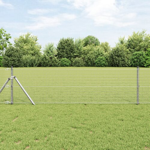 vidaXL Plošča ograje Geometrični srebrna 0.4 x 10 m Cinkana jeklena Cene