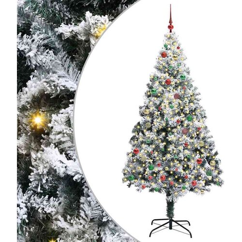 vidaXL Umjetno božićno drvce s 300 LED svjetlima Zelena 210 x 135 cm Cijene