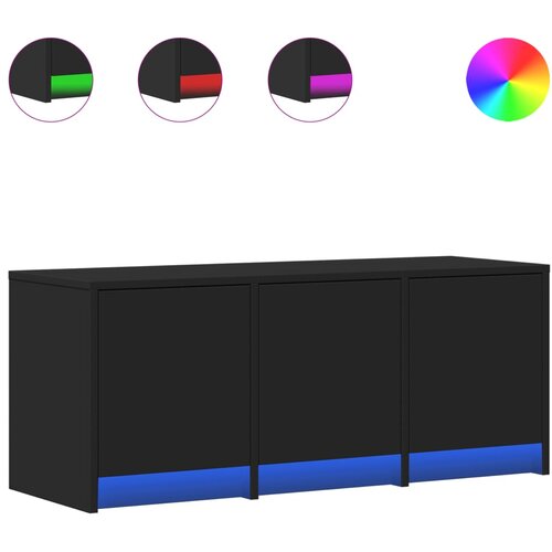 vidaXL ormarić s LED svjetlima crni 97x34x40 cm konstruirano drvo Cijene