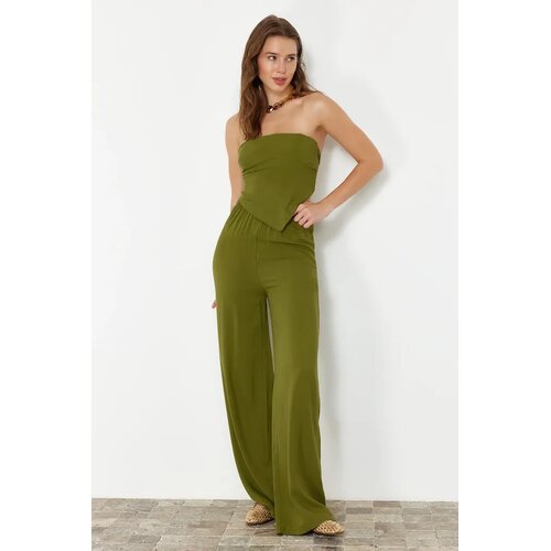 TRENDYOLMILLA Ženski komplet bluza i pantalone Tbess24Au00017, Kaki Cene