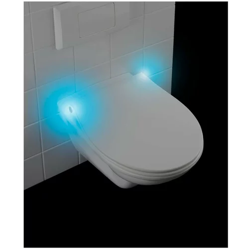 Wenko Bela WC deska z lučkami LED in enostavnim zapiranjem Gubbio, 44 x 36,8 cm