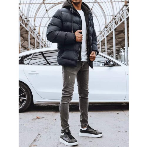 DStreet Navy blue men&amp;#039;s quilted winter jacket TX4192 Slike