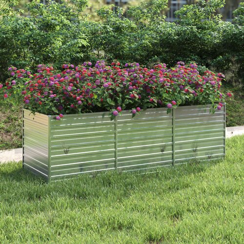 vidaXL Visoka greda 240x80x77 cm pocinkano jeklo srebrna Cene