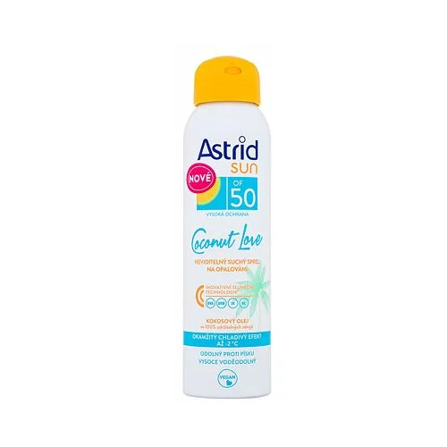 Astrid Sun Coconut Love Dry Spray SPF50 suho olje za sončenje s hladilnim učinkom 150 ml