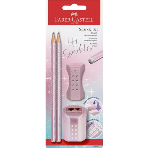  svinčnik b faber-castell+radirka+šilček sparkle cosmic bc rose FABER-CASTELL Cene