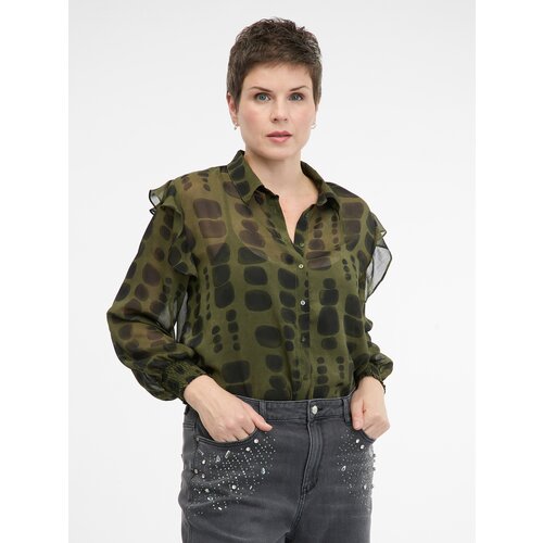 Orsay Green women&amp;#039;s blouse with collar - Women&amp;#039;s Slike
